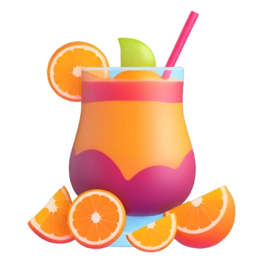frozen sangria slushie with orange and apple slices sticker