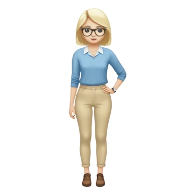  One Dominatrix blonde hair and glasses full body posing  sticker