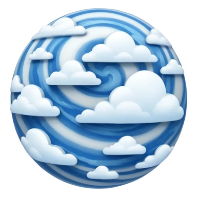 sphere globe planet, surface covered with cloud sticker