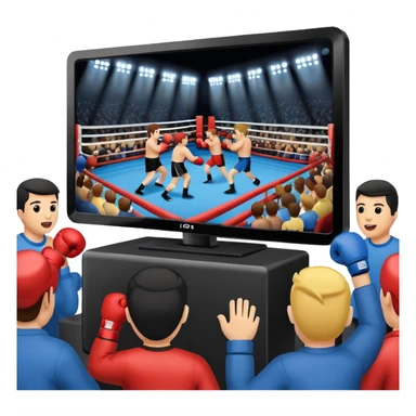 a boxing match shown on a television sticker