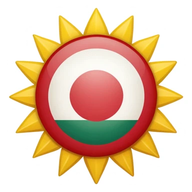 Take the Hungary flag and add a yellow sun in the middle center sticker