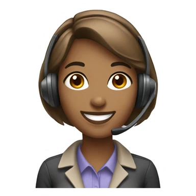 lightly brown call center girl smiling and wearing a headset sticker