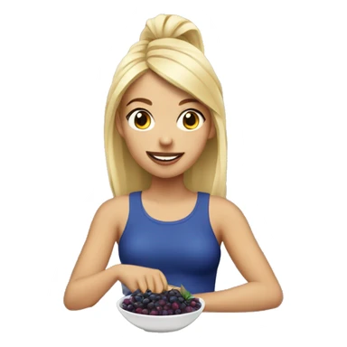 Blondie girl eating açaí  sticker