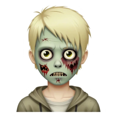 Boy zombie with blonde hair emo sticker