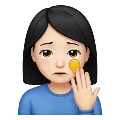 I’m so lonely with black hair emoji sticker