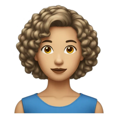 Fille cheveux bleu court sticker