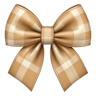 beige plaid bow sticker