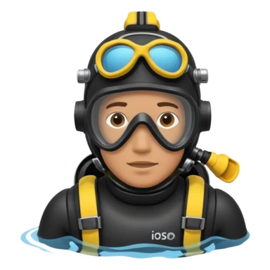 diver man swimming full body with full scuba gear
 sticker