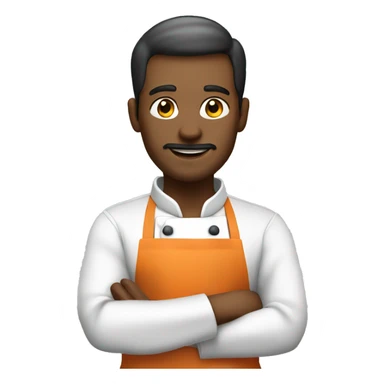 male chef that is using a light orange apron sticker