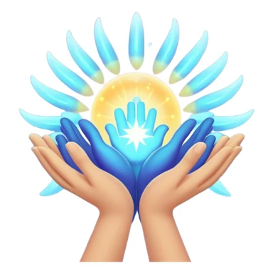 Healing hands of cosmic light  sticker