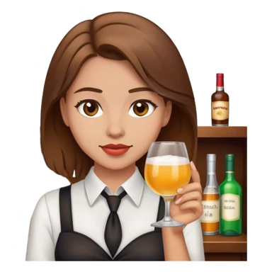 Brown hair girl bartender  sticker