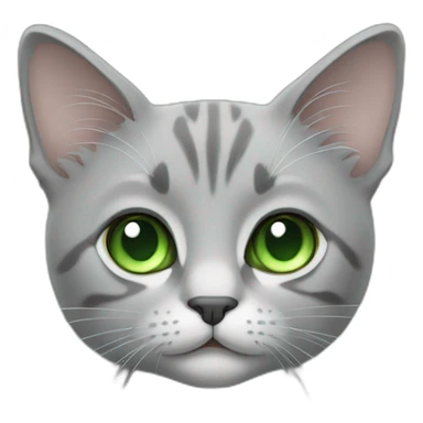 A little cat grey with green eyes sticker