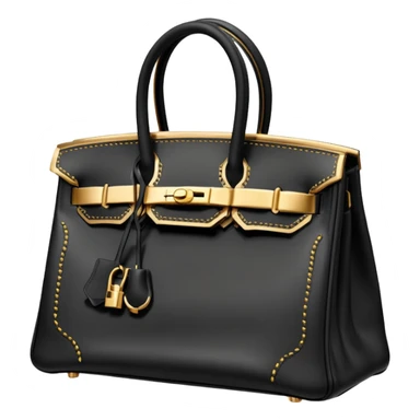 black hermes birkin with gold stitching bag sticker