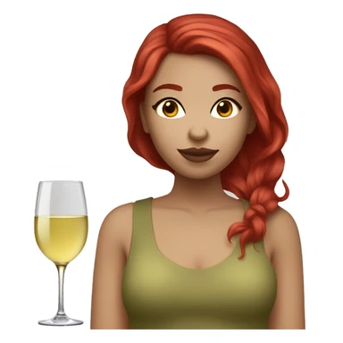 One girl whit light skin one red hair and one gilr whit light skin one bordeaux hair drinking white wine sticker