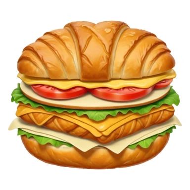 Croissant chicken and Cesar salad sandwich emoji  sticker