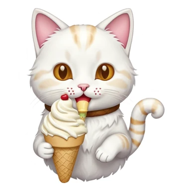 Cat eating  ice cream sticker