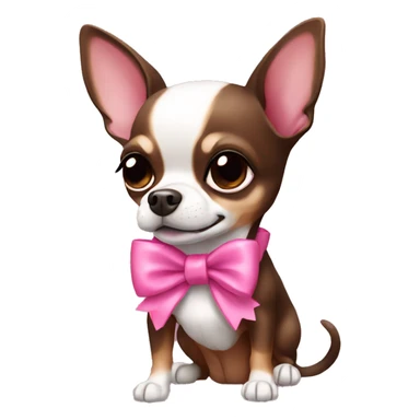 Chihuahua darkbrown with pink bow  sticker
