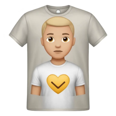 A man, shot from the center of his chest, but wearing a T-shirt, light skin tone sticker