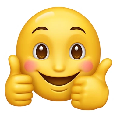 a emoji smiling with one thumb up sticker