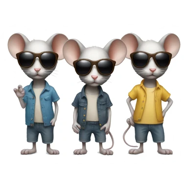 3 blind mice with sunglasses standing sticker