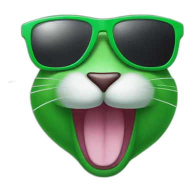 green rabbit winking sunglasses sticker