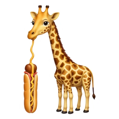 Giraffe eats hotdog sticker