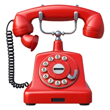 Red classic phone  sticker