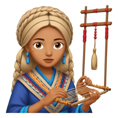 Mujer tejiendo sticker