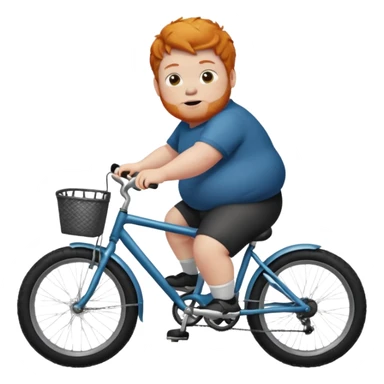 Fat ginger kid riding a bicycle  sticker
