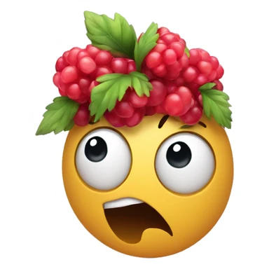 Surprised face on a berry sticker