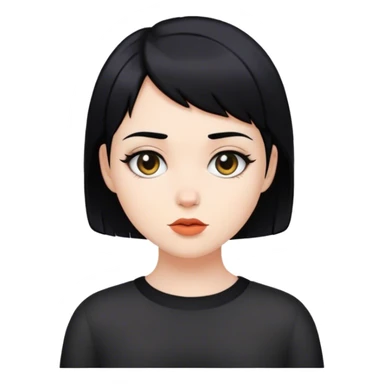 white skinned short black hair girl sticker