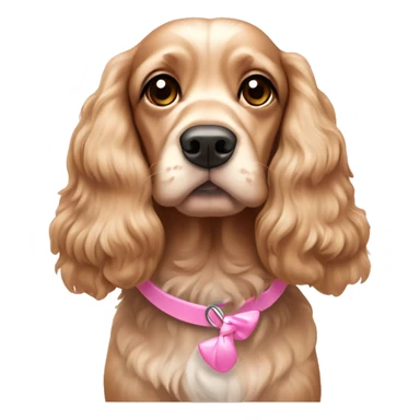 Cocker spaniel wearing pink ear bows sticker