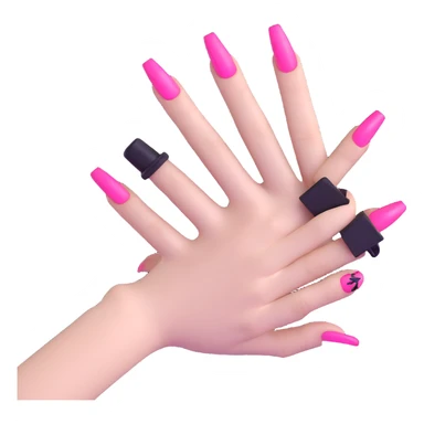 hand with pink gothic nails sticker