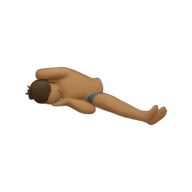 person laying and someone fanning him with palm leaf sticker