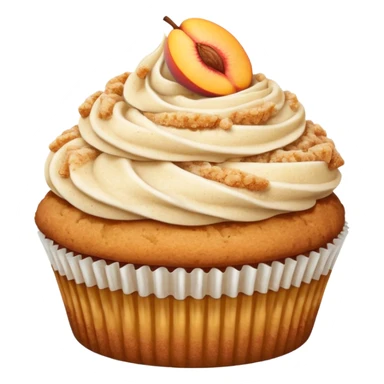 Peach streusel cobbler cinnamon dusted cupcake sticker