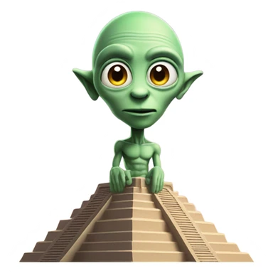 alien man on pyramid sticker