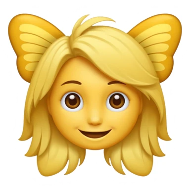 Emoji sourire avec un nœud papillon dans les cheveux sticker