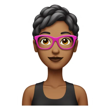 Women with pink glasses with black pink hair  sticker