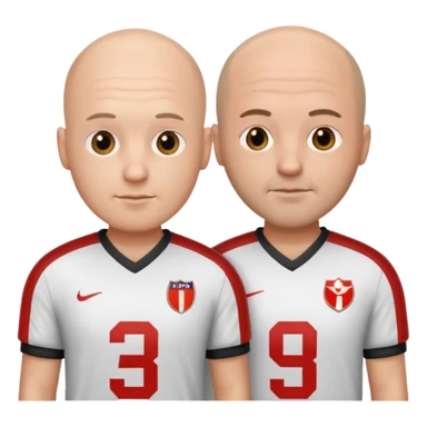 Two bald guys wearing football jerseys sticker