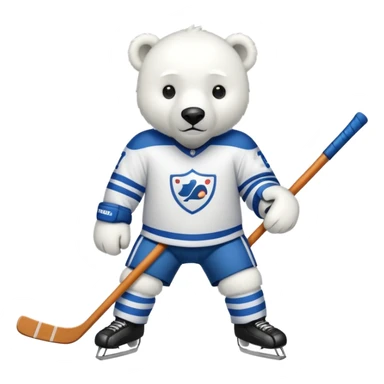polar bear hockey player sticker