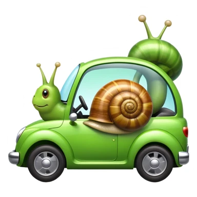 caracol montado en un coche sticker