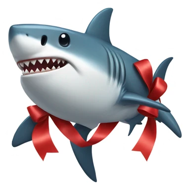 Shark with a bow sticker