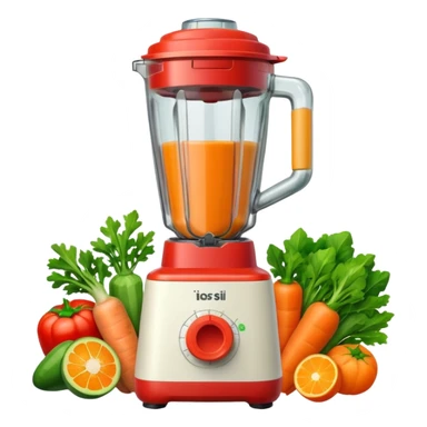 a blender with vegetables sticker