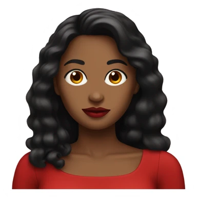 Woman dark hair red lips red body dress sticker