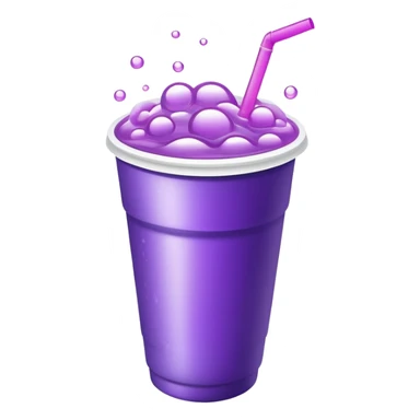 Double styrofoam cup overflowing with purple soda sticker