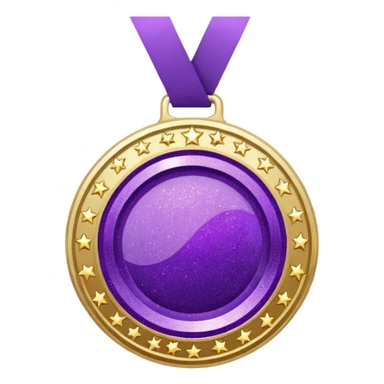 Purple Glitter medal of help sticker