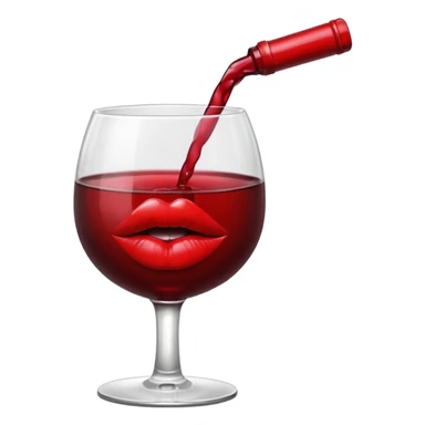 Cup of wine with a kiss mark sticker