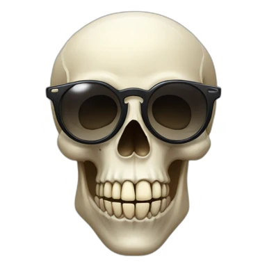 skull with cool glasses and big nose sticker