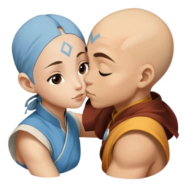 Aang and katara kiss sticker