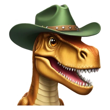 tyrannosaurus rex with a cowboy hat sticker